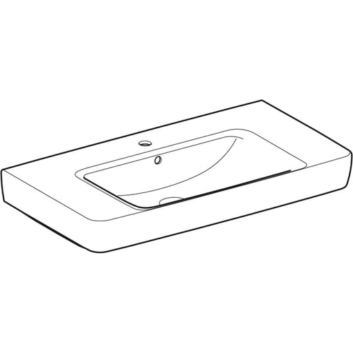 Geberit Vertriebs - RENOVA Plan Aufsatz-WT mit Ablagefl. 90x48cm, m. Hl., m. Ül., weiß, Tect, NEU