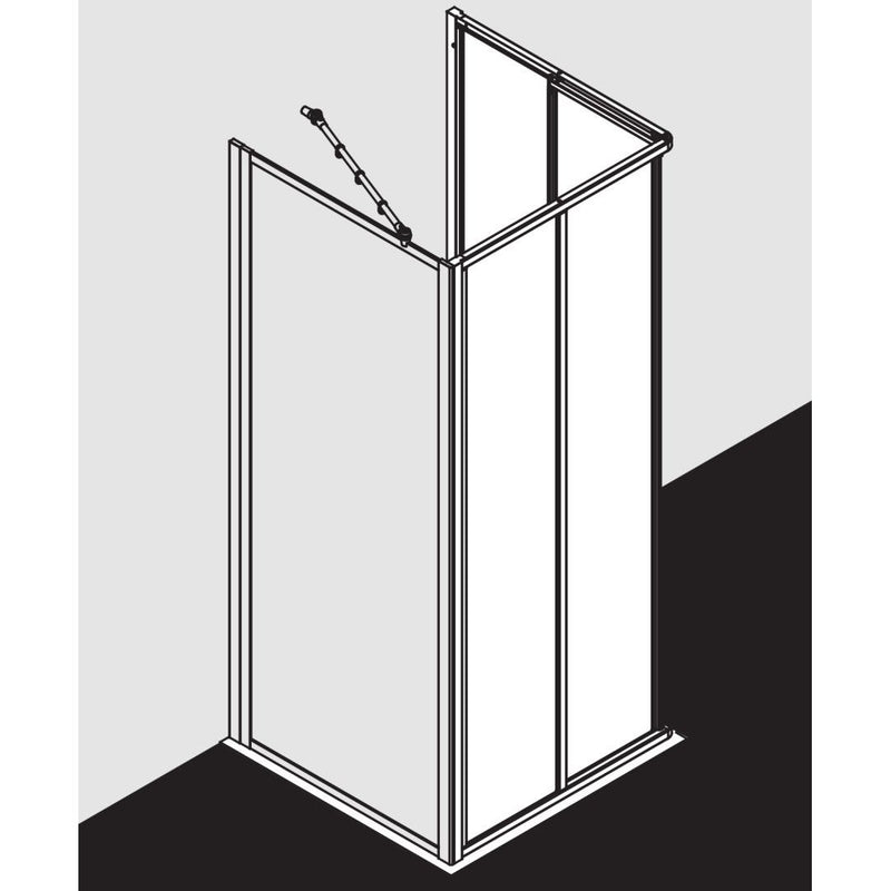 Kermi Duschdesign - Eck-Halbteil NOVA 2000 ED2 0900x 2000 BV: 870-892 SIMG Kerolan Fontana