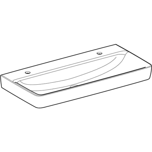 Geberit Vertriebs - RENOVA Plan Aufsatz-WT 100x48cm 2 Hahnlöcher, mit Überlauf, weiß, NEU