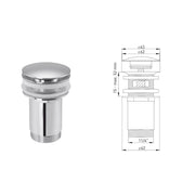 Adolf Schmidt - Design Ablaufventil verschließbar 11/4x63mm mit Überlauf chrom