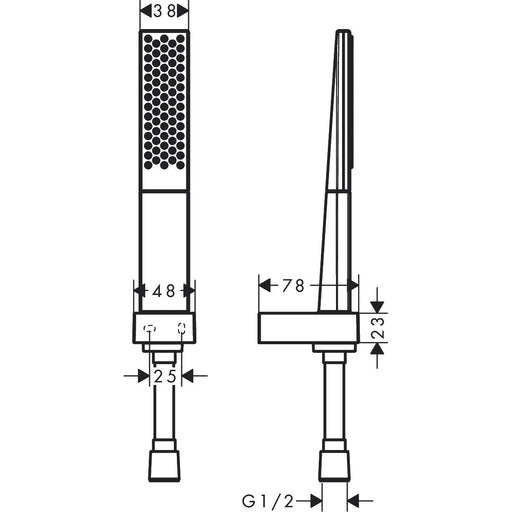Hansgrohe - Brausenset RAINFINITY 100 1jet Porter mattweiß mit 1250mm Brauseschlauch