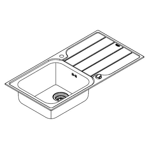Grohe - Edelstahlspüle K500 31563_1 mit 1 Becken Abtropffläche 1000x500mm