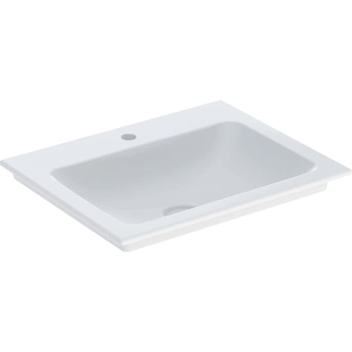 Geberit Vertriebs - ONE Möbelwaschtisch 60x48 cm Abg.verti., m.Hl., o.Ül., weiß, KeraTect