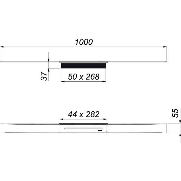 Dallmer - Duschrinne CERAFLOOR Select Edelstahl matt, 1000mm