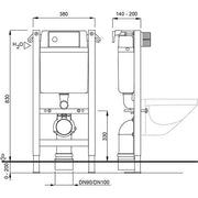 Klimaprime - WC-Element 387 Top-Front-Betätigung, H=830mm