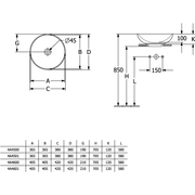 VILLEROY & BOCH - Aufsatzwaschbecken Loop&Friends 420x 420mm Rund m. ÜL. Graphite CeramicPlus
