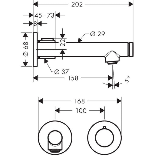 Hansgrohe - Waschtischmischer Unterputz AXOR Uno Select FS chrom kurzer Auslauf
