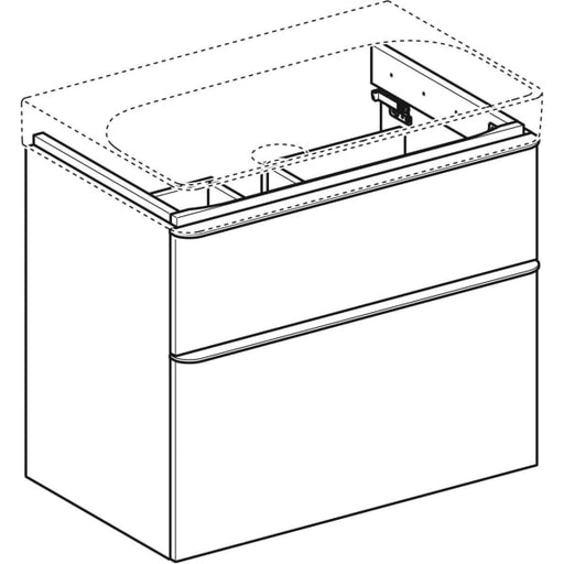 Geberit Vertriebs - Smyle Square US für WT, m. 2 Schubl. 73,4x61,7x47cm, sand-grau