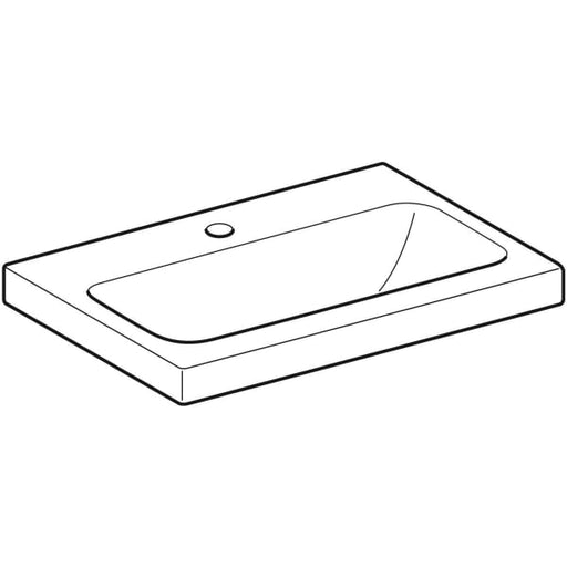 Geberit Vertriebs - iCon Light WT 60x42cm, verk. Ausld. mit Hahnloch, ohne Überlauf, weiß