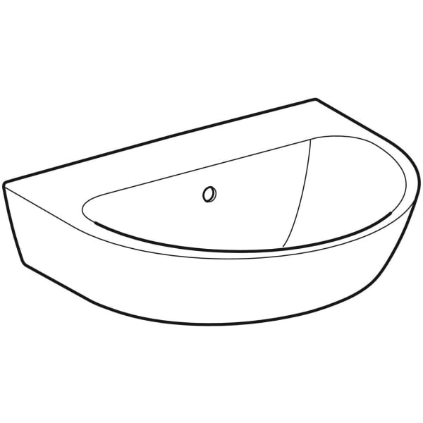 Geberit Vertriebs - Waschtisch RENOVA 55x45cm, o. Hl., m. Ül., weiß