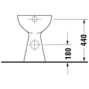 Duravit - Stand-WC Design Classics Sudan 465mm + 100mm, Abg.waagrecht, weiß