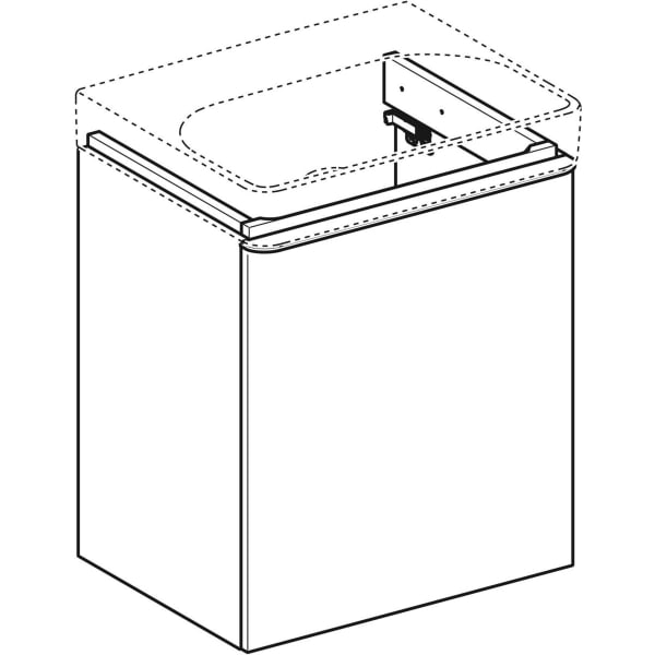 Geberit Vertriebs - Smyle Square US für WT, m. 1 Tür re 53,6x61,7x43,3cm, sand-grau
