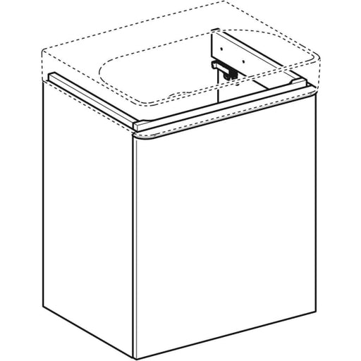 Geberit Vertriebs - Smyle Square US für WT, m. 1 Tür re 53,6x61,7x43,3cm, sand-grau