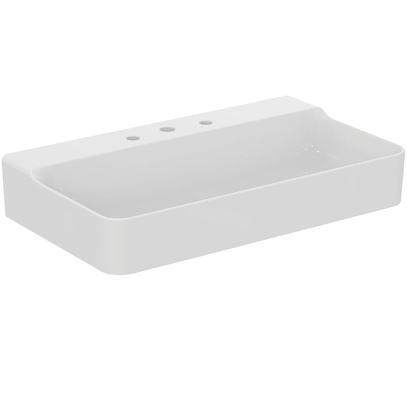 Ideal Standard - Waschtisch CONCA, 3 Hl., o.Ül., 800x450x145mm, Weiß mit IdealPlus