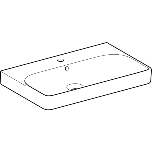 Geberit Vertriebs - Waschtisch SMYLE Square, 75x48cm m. Hl., m. Ül., weiß, KeraTect
