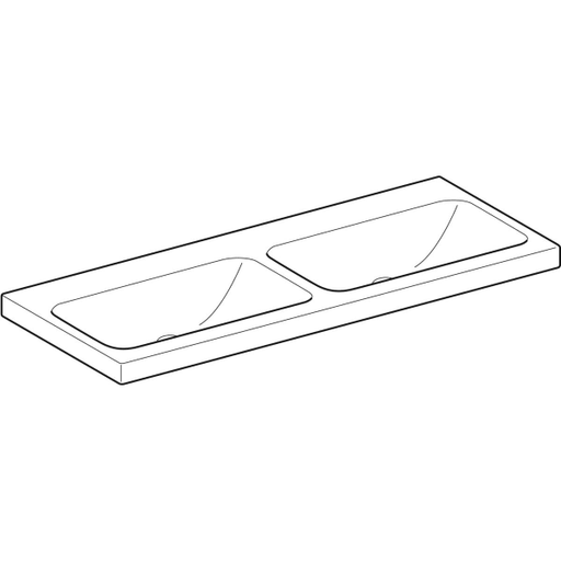 Geberit Vertriebs - iCon Light Doppelwaschtisch 120x48cm ohne Hahnloch, ohne Ül., weiß, KeraTect