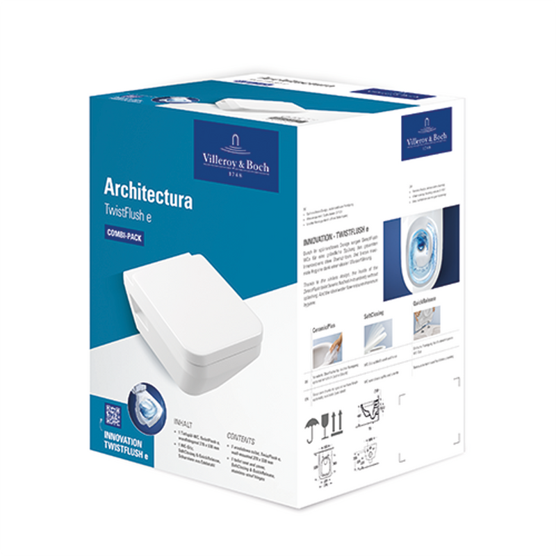 VILLEROY & BOCH - Combi-Pack Architectura 370x530x355mm wandh Abg waagr m TwistFlush e3 weAlpin