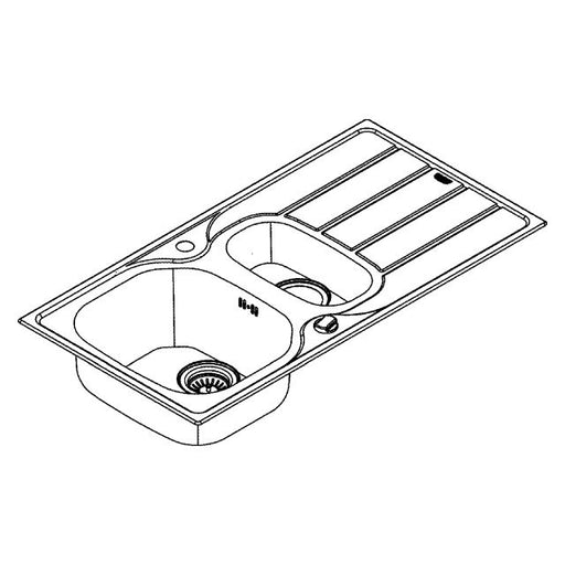 Grohe - Edelstahlspüle K200 31564_1 mit 1,5 Becken Abtropffläche 965x500mm