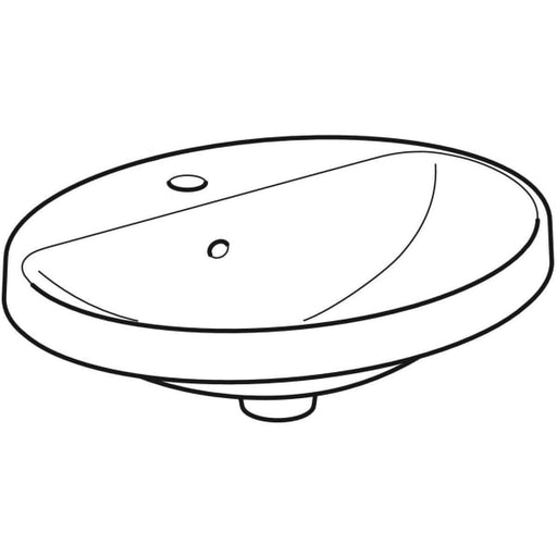 Geberit Vertriebs - Einbau-WT VARIFORM, oval, 500x450mm mit Hahnloch, m. Ül., weiß, KeraTect