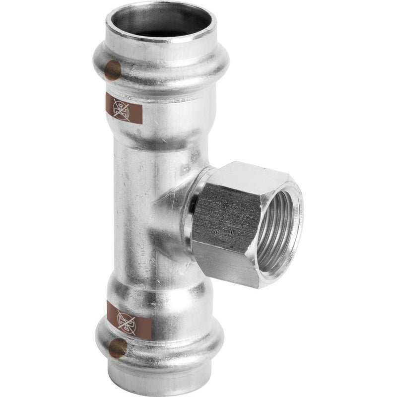 Viega - T-Stück TEMPONOX 1717.2 42mm x 1/2IGx42mm Stahl nichtrostend