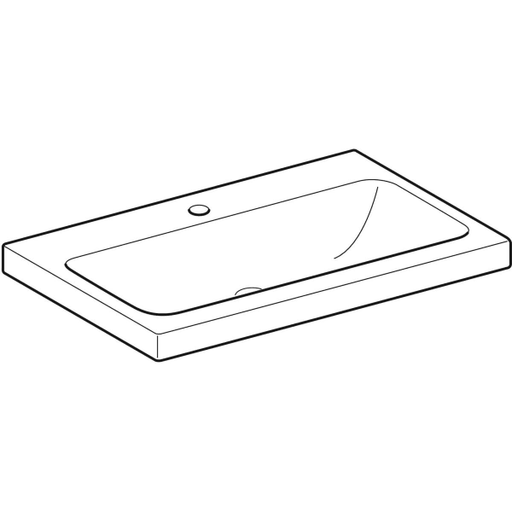 Geberit Vertriebs - iCon Light Aufsatzwaschtisch 70x48cm mit Hahnloch, ohne Ül., weiß, KeraTect