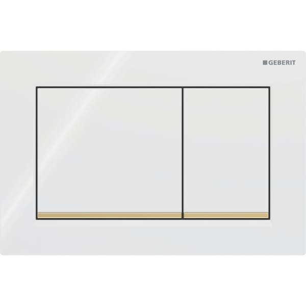 Geberit Vertriebs - Omega20 (ex Omega30) BetPl., 2-M-Sp. Square, weiß /vergoldet