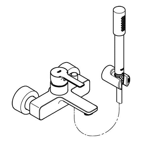 Grohe - EH-Wannenbatterie LINEARE 33850 Wandmontage mit Brausegarnitur chrom