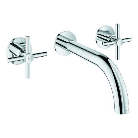 Grohe - 3-Loch-WT-Batterie Atrio 20661 Fertigmontageset Kreuz-Griff chrom