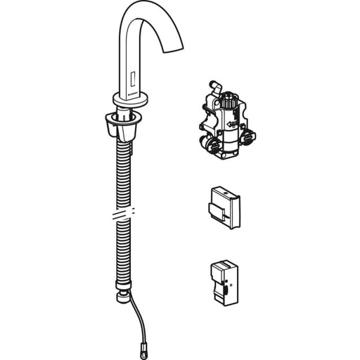 Geberit Vertriebs - Piave WT-Arm., Standmontage, Netz für UP-Funkt.Box, m.Therm.Misch., chrg