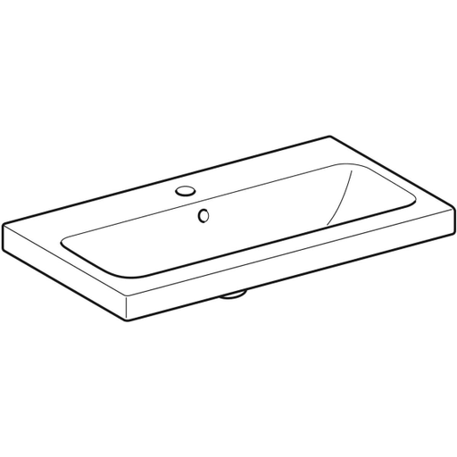 Geberit Vertriebs - iCon Light WT 75x42cm, verk. Ausld. mit Hahnloch, mit Überlauf, weiß