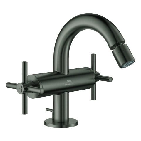 Grohe - 2-Griff-Bidetbatt. Atrio 24353 Kreuz-Griff hard graphite gebürstet