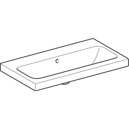 Geberit Vertriebs - iCon Light WT 75x42cm, verk. Ausld. ohne Hahnloch, mit Überlauf, weiß