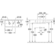 VILLEROY & BOCH - Handwaschbecken Memento 2.0 400x260mm re-eckig 1HL. o. ÜL. Graphite cplus