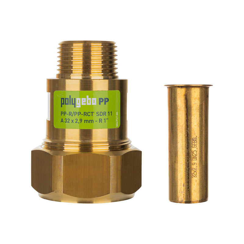 Gebo - Armaturen - Messing-KLV Serie 330 (PP) Typ MAP 32x2,9mm - R 1'', PP-R/PP-RCT