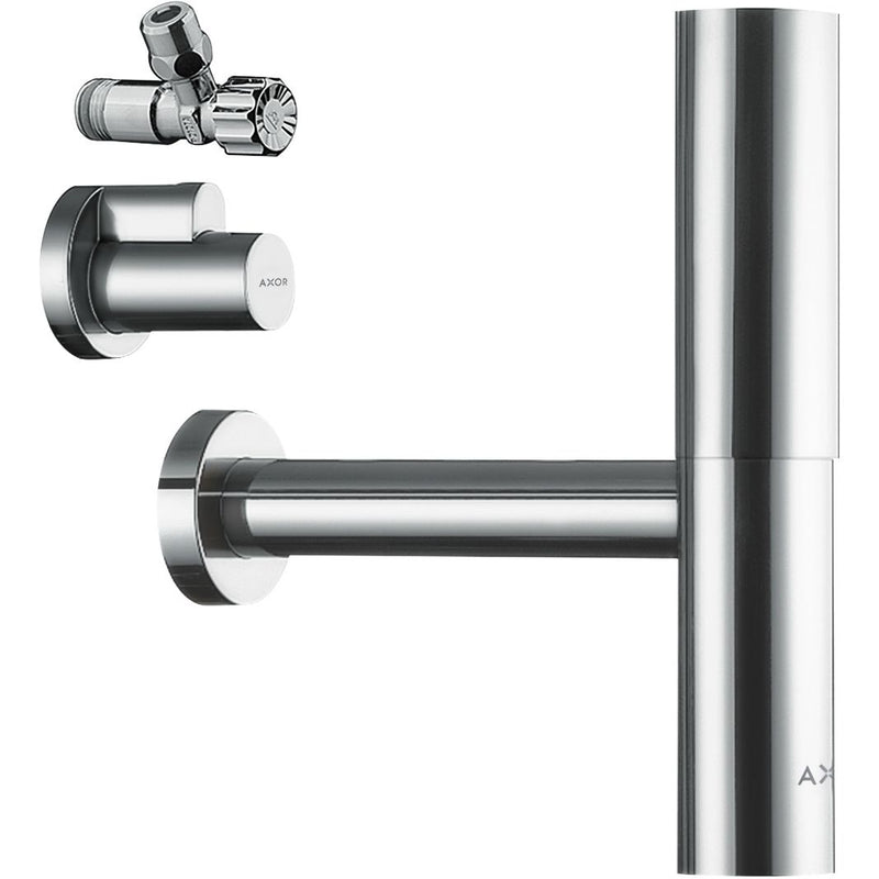 Hansgrohe - Design Siphon Set Flowstar AXOR chrom mit zwei Eckventilen und Schubern