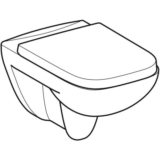 Geberit Vertriebs - RENOVA Plan Set Wand-WC mit WC-Sitz Tiefspüler, Rimfree, T:54cm, weiß