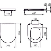 Ideal Standard - WC-Sitz BLEND Round, Softclosing, 360x455x35mm, Weiß