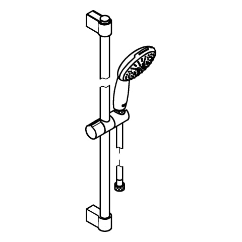 Grohe - Brausestangenset Tempesta 110 27644_3 600mm 3 Strahlarten WS chrom