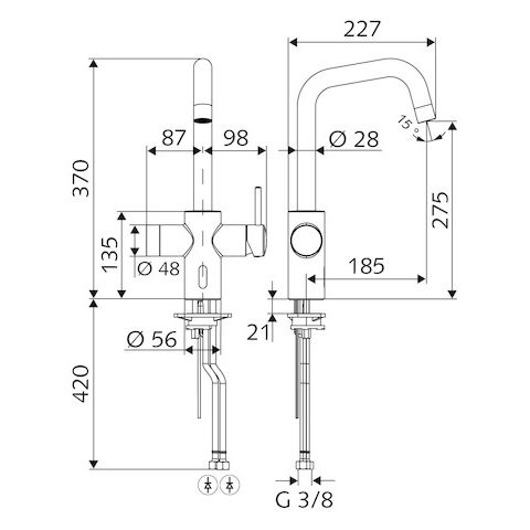 SCHELL - Küchenarmatur GRANDIS E HD-M IR, EHM, Mischw., Batteriebetrieb, chrom