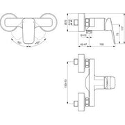 Ideal Standard - Brausearmatur AP CERAPLAN 220x143-148x117mm Chrom