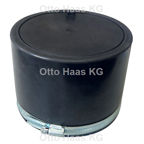 Otto Haas KG - Anschlussmuffe, DN125 schwarz, inkl.Schlauchklemme