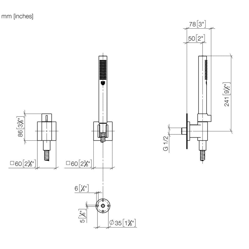 Dornbracht - Schlauchbrausegarn. SYMETRICS 27809985 Dark Platinum gebürstet