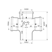 Wavin - Doppelabzweig AS+ DN 100x100x100 87 Grad IR