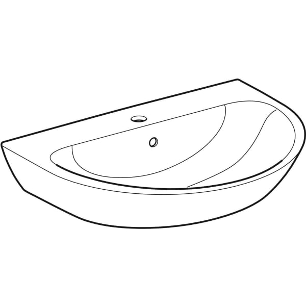 Geberit Vertriebs - Waschtisch RENOVA 70x52cm, m. Hl., m. Ül., weiß