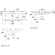VILLEROY & BOCH - Waschbecken Architectura 1000x445mm Rechteck 1HL. mit Überlauf Weiß Alpin