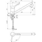 Ideal Standard - Küchenarmatur CERALOOK, Ausld.230mm, Chrom