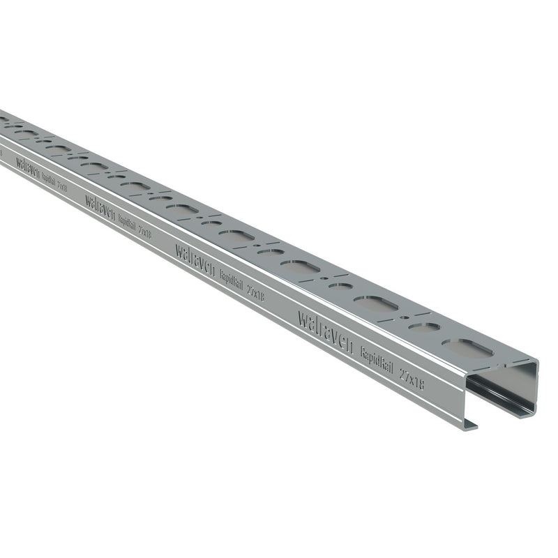 Walraven - Montageschiene RapidRail 27x18mm 2m C-Profil sv mit Schnittmarkierungen