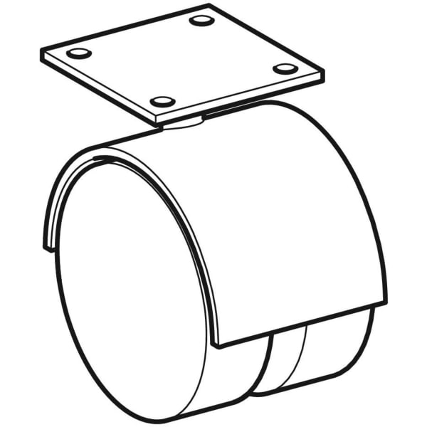 Geberit Vertriebs - Rolle mit Bremse zu RENOVA Nr. 1 Comfort/SILK Hocker