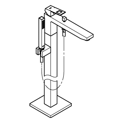 Grohe - EH-Wannenbatterie EUROCUBE 23672 Fertigmontageset Bodenmontage chrom