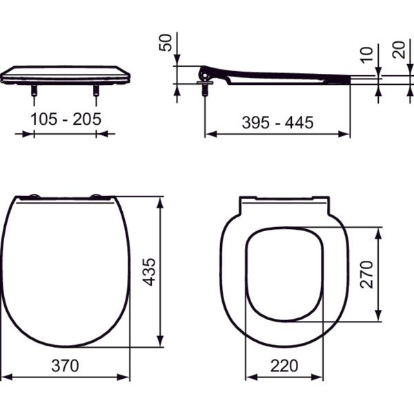 Ideal Standard - WC-Sitz CONNECT, Flat, Softclosing weiß